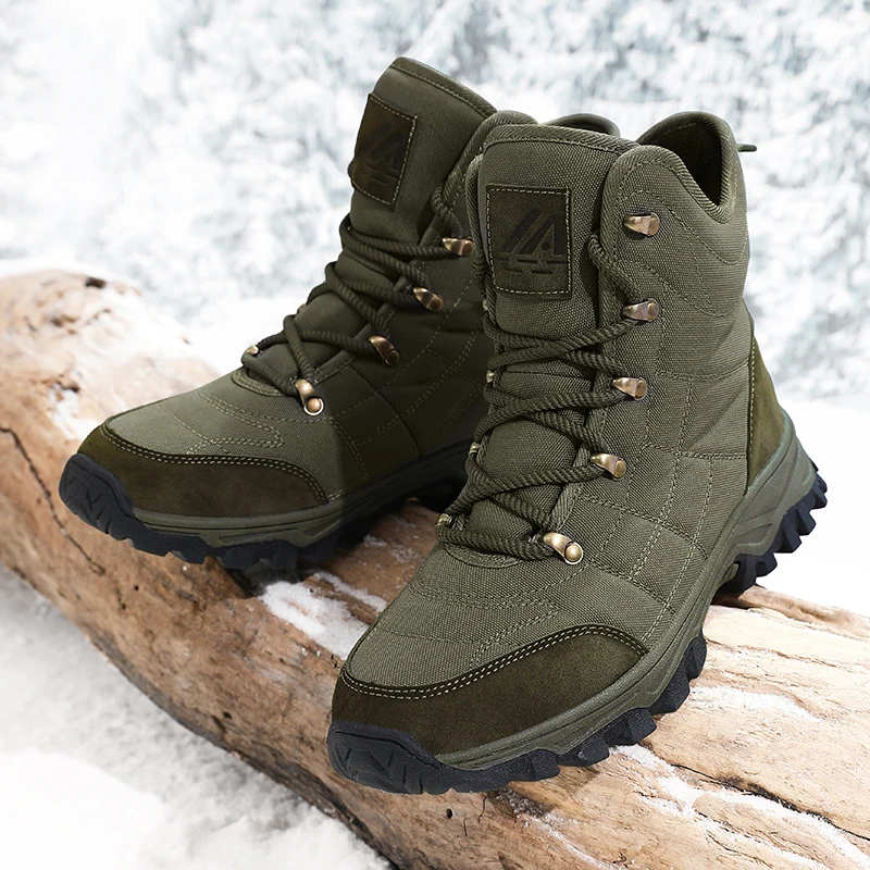 

Men's snow boots winter men's plush thickened waterproof cotton shoes Northeast warm high-top cotton boots