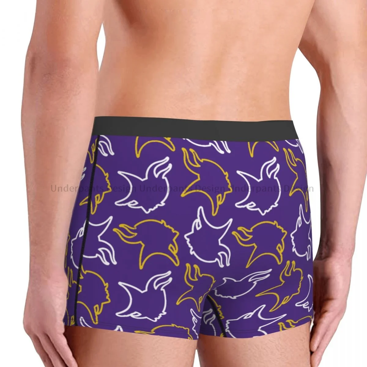 Mutande di sfondo viola modello vichingo Minnesota mutandine traspiranti biancheria intima maschile pantaloncini Sexy slip Boxer