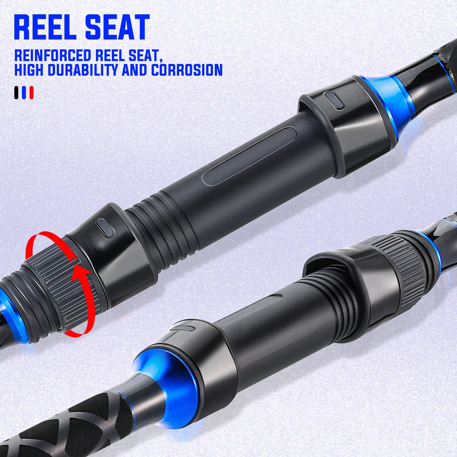 Sougayilang-caña de pescar giratoria de 3 secciones, 2,7/3,0/3,3/3,6 m, caña de lanzamiento de larga distancia, caña de pescar de carpa, pesca de agua dulce - imagen 3