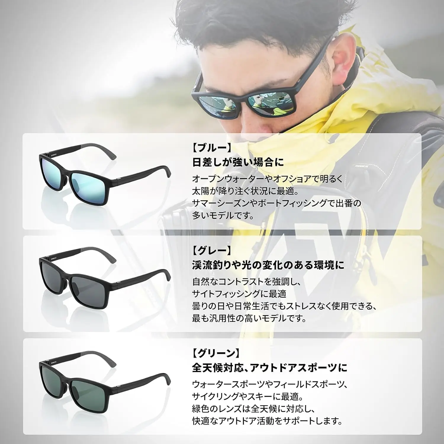 Gomexus J15 Polarized Sunglasses CR-39 Optical Lens Sports