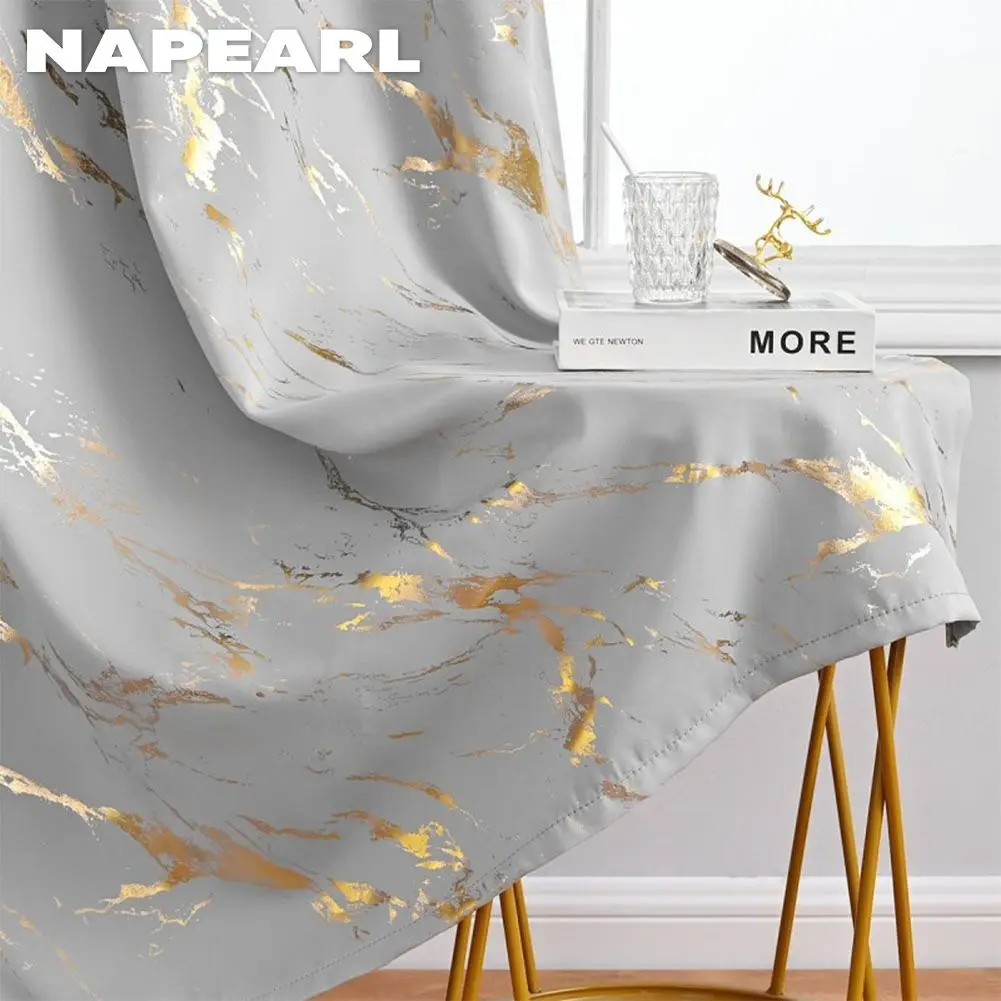 

NAPEARL Silver Foil Printed Curtains Lined Grommet Top Window Panel 1PC