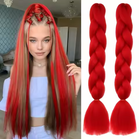 Wigundle Jumbo Braiding Hair Crochet Hair Extensions for Women 24inch/100g Kanekalon Pre Stretched Jumbo Braids Synthetic