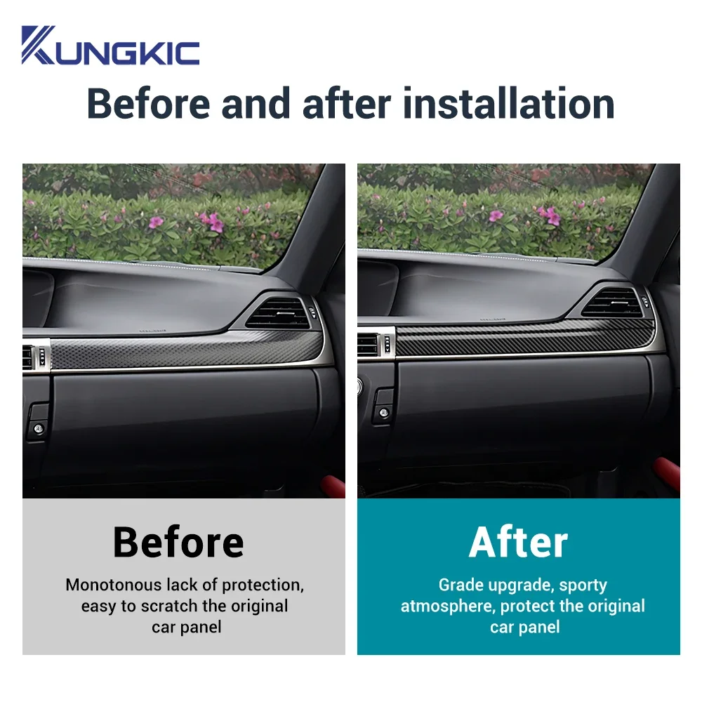 Real Soft Carbon Fiber Sticker for Lexus GS250 GS350 GS200t GS450h GS F 2012 2019 LHD RHD Car Co pilot Center Console Panel view 6