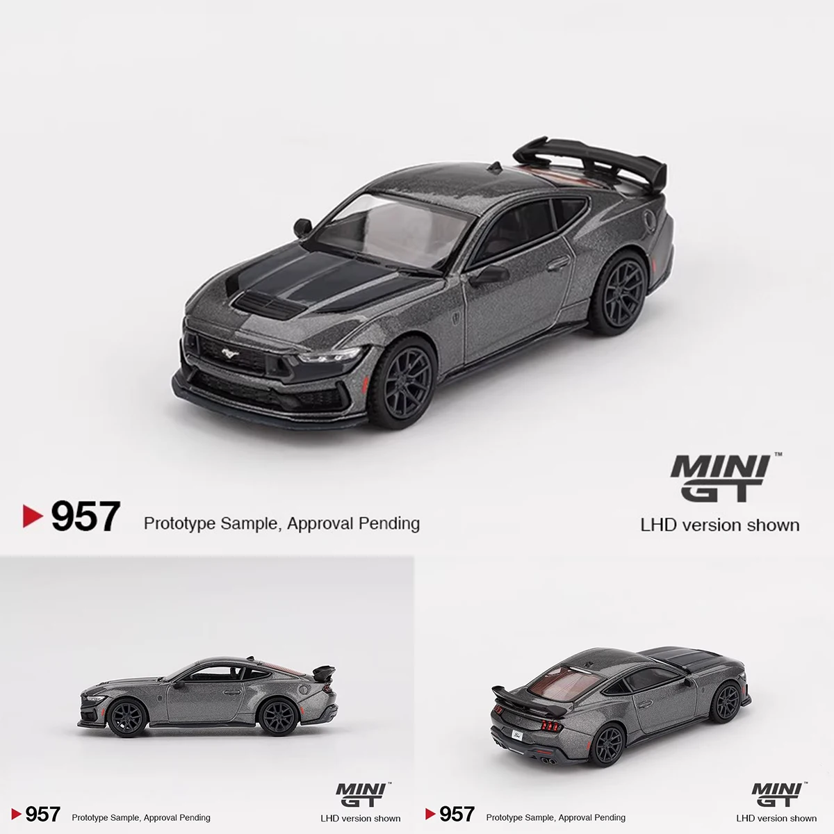 In Stock MINIGT 957 1:64 Ford Mustang Dark Horse 2024 Carbonized Gray Diecast Car Model Collection Toys