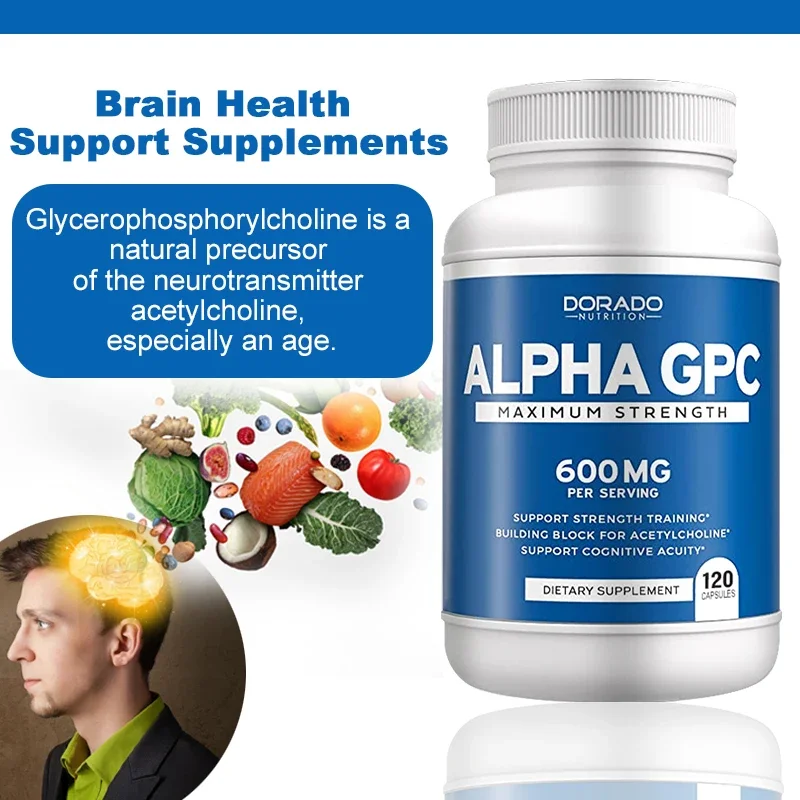 Alpha GPC Choline Brain Supplement for Acetylcholine Advanced Memory Formula, Focus and Brain Support Supplement