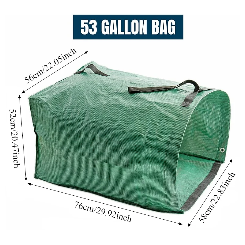 1PC Heavy-Duty Garden Waste Bags Reuseable Garbage Bags Handles Plant Garden Heavy Duty Leaf Collection Type Storage Outdoor