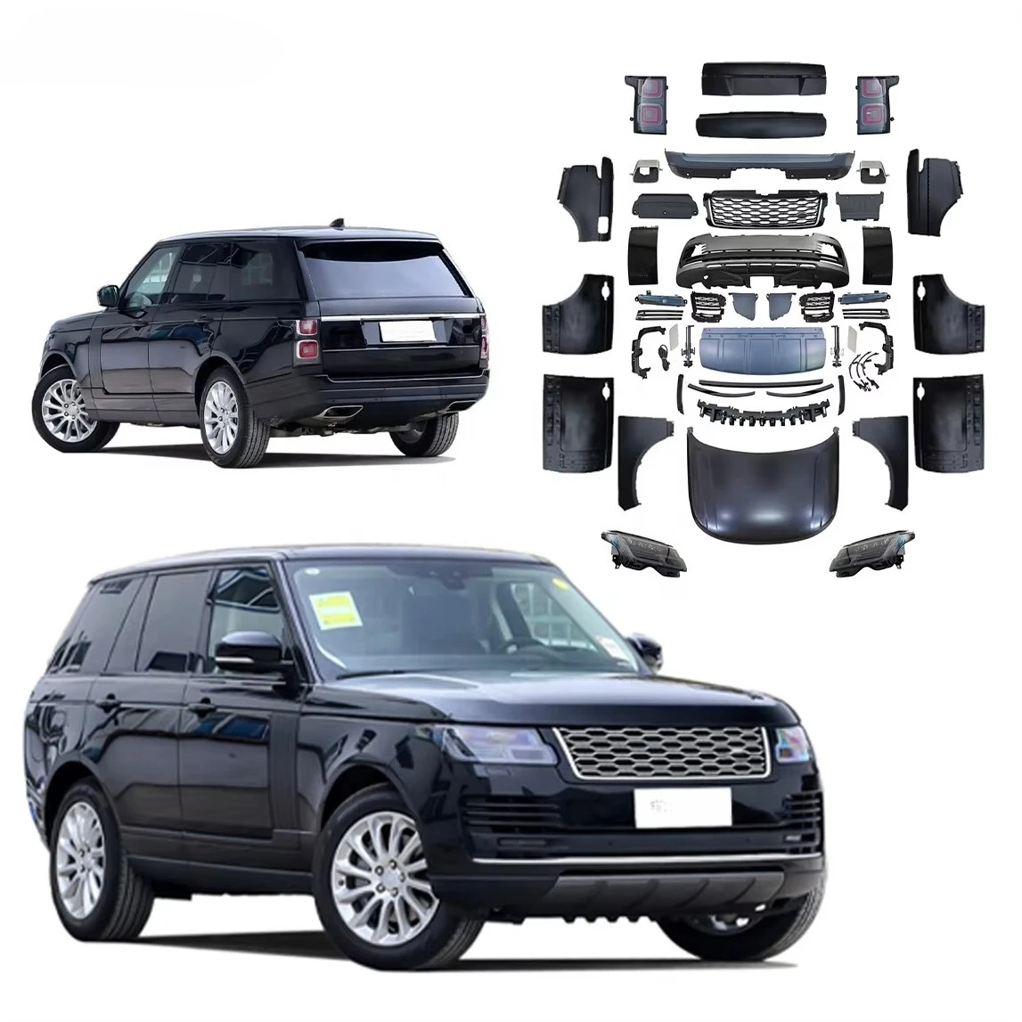 Body Kit for Range Rover L322 Upgrade to L405 Front Rear Bumper Headlight Taillight Hood Bonnet Fender Door Grill Trunk Pipe