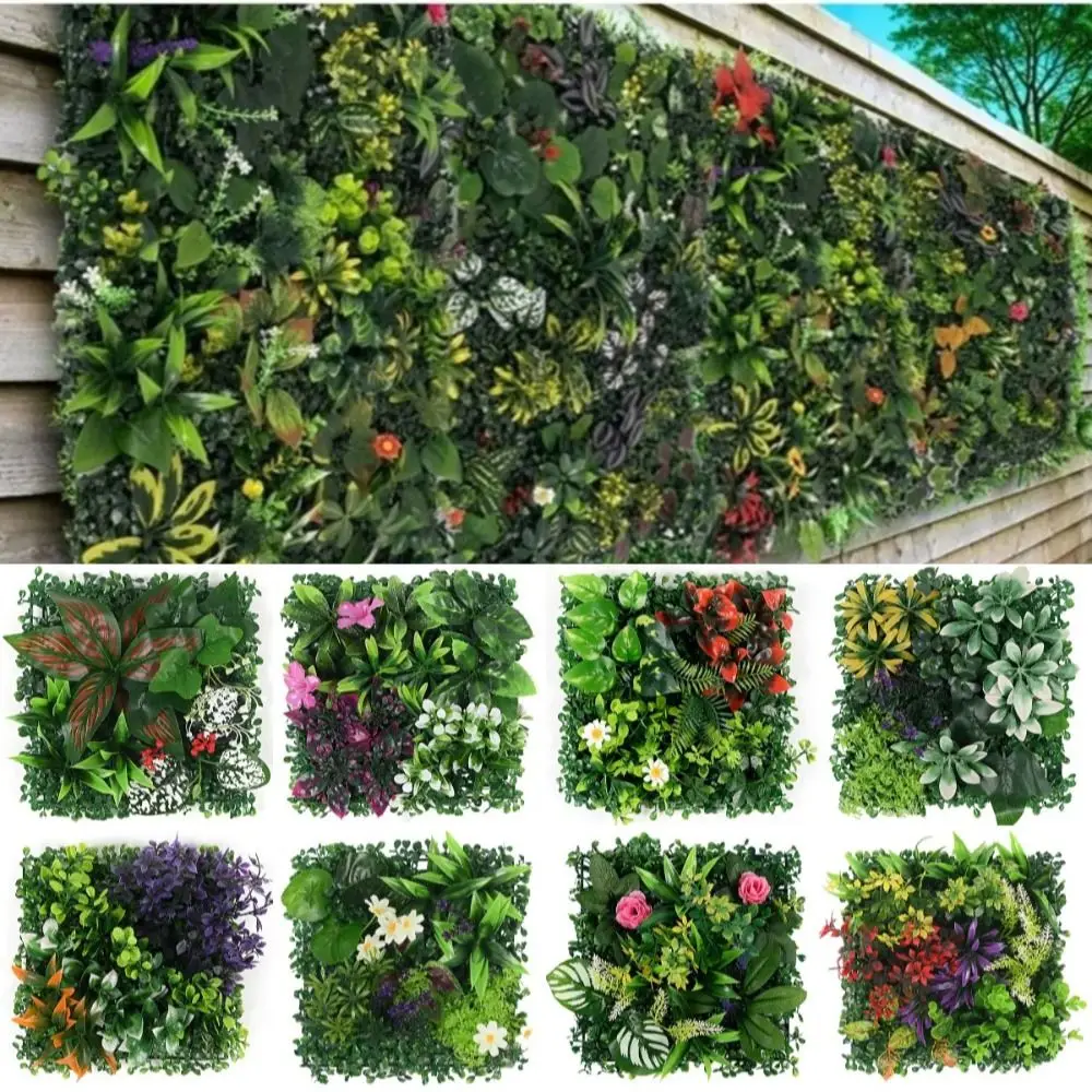 

DIY Artificial Plant Wall Panel Flower Eternal Life Artificial Eucalyptus Carpet 25*25cm No Watering Artificial Fern Grass