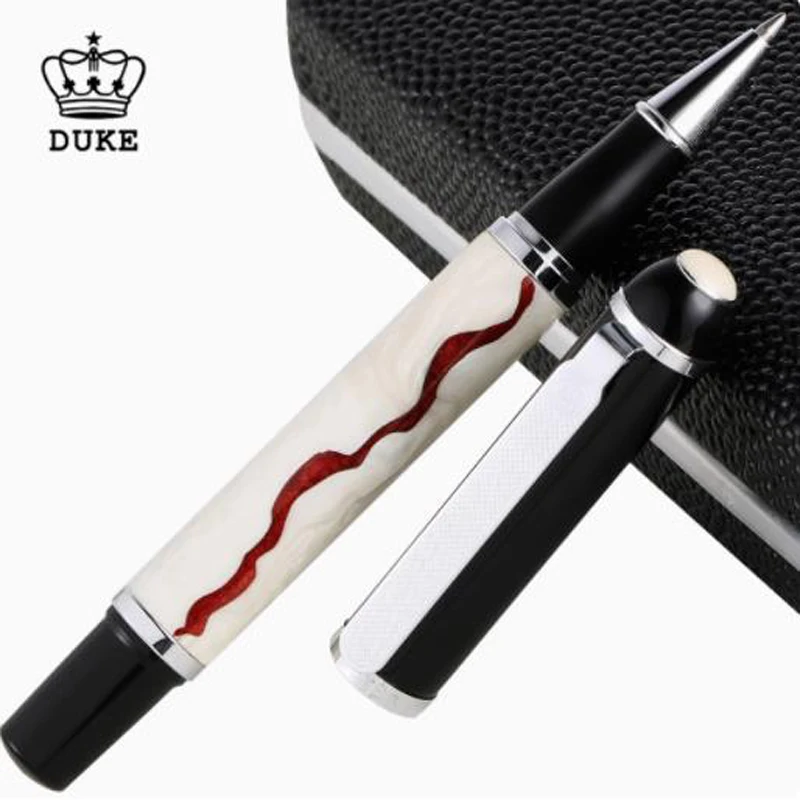 Duke Buckingham Rollerball Pen Beautiful White Jade And Jewels on Top Collection For Office Home School Business Gift Pen