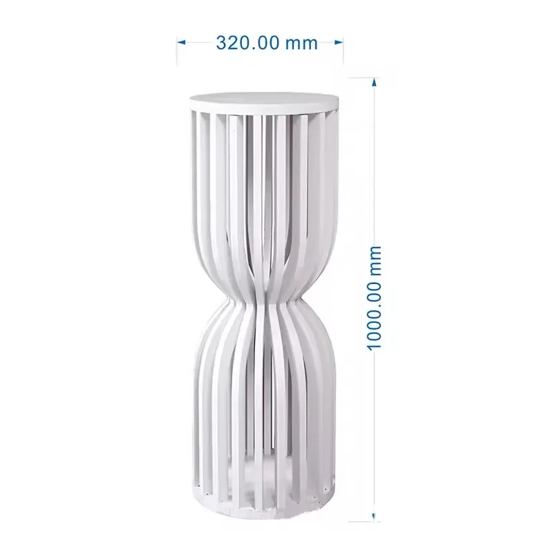2026 Neu Moderner Weißer Geometrischer Blumenständer Römische Säule Hohle Desserttisch-Podeste T-Bühne Wegweiser-Hintergrund für Partys – Detail 4