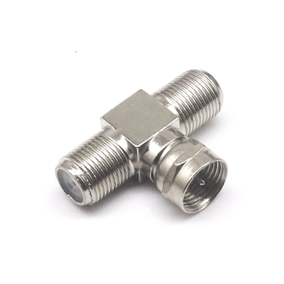 Cable TV three-way head F revolution 2F mother conversion head 1 revolution two mother three-way British zinc alloy head