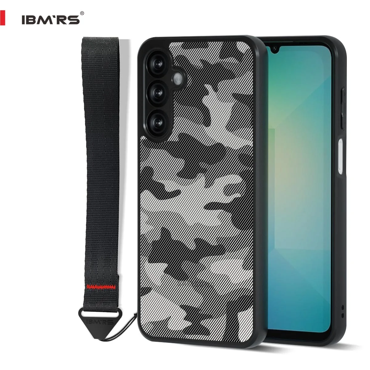 

Camouflage Case for Samsung S25 FE, Shockproof Cover with Hand Strap, Durable Protective Bumper