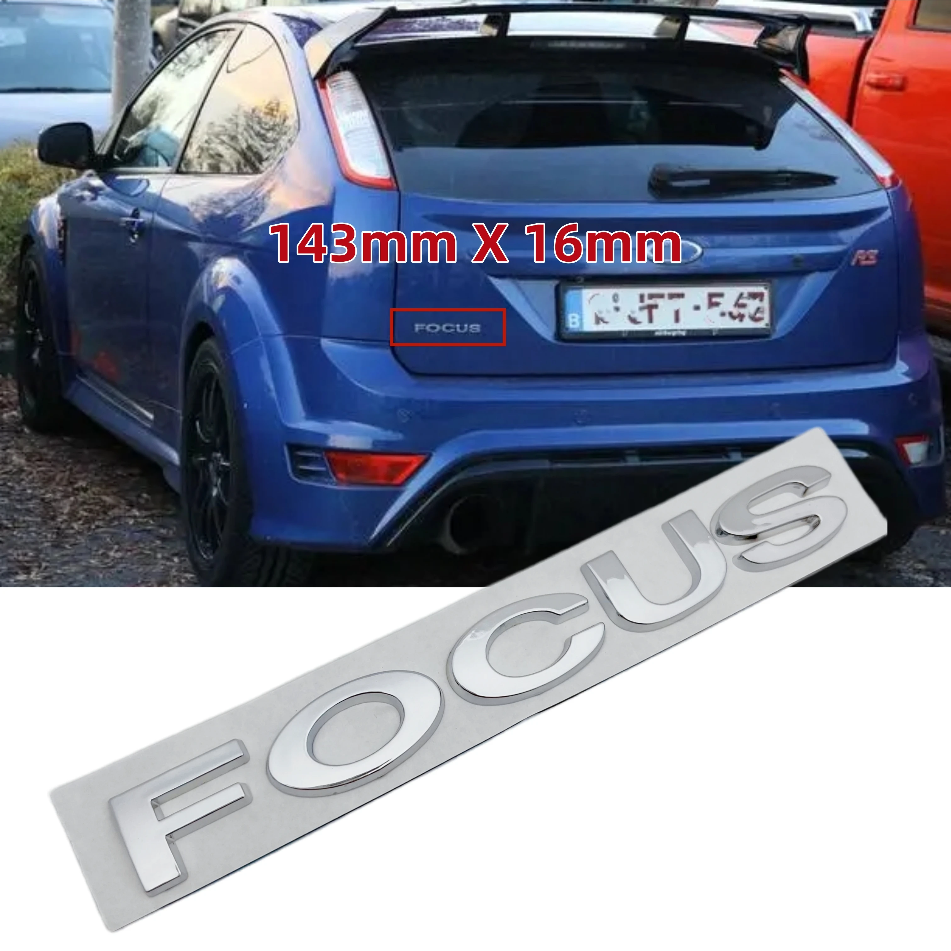 

1pcs 3d ABS 143mm Focus Letter Badge Logo Car Stickers Car Rear Trunk Bumper Emblem Styling Accessories For Focus MK2 MK4 MK3