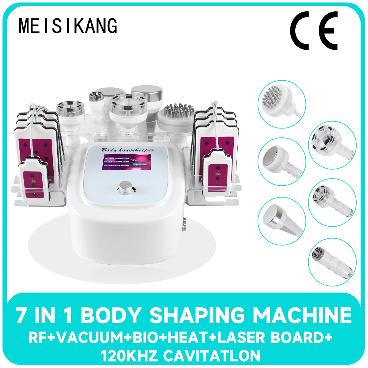 

MEISIKANG 120K 7 in 1 Cavitation RF Ultrasonic Lose weight Beauty Machine Firming Skin Anti Cellulite Vacuum Massager