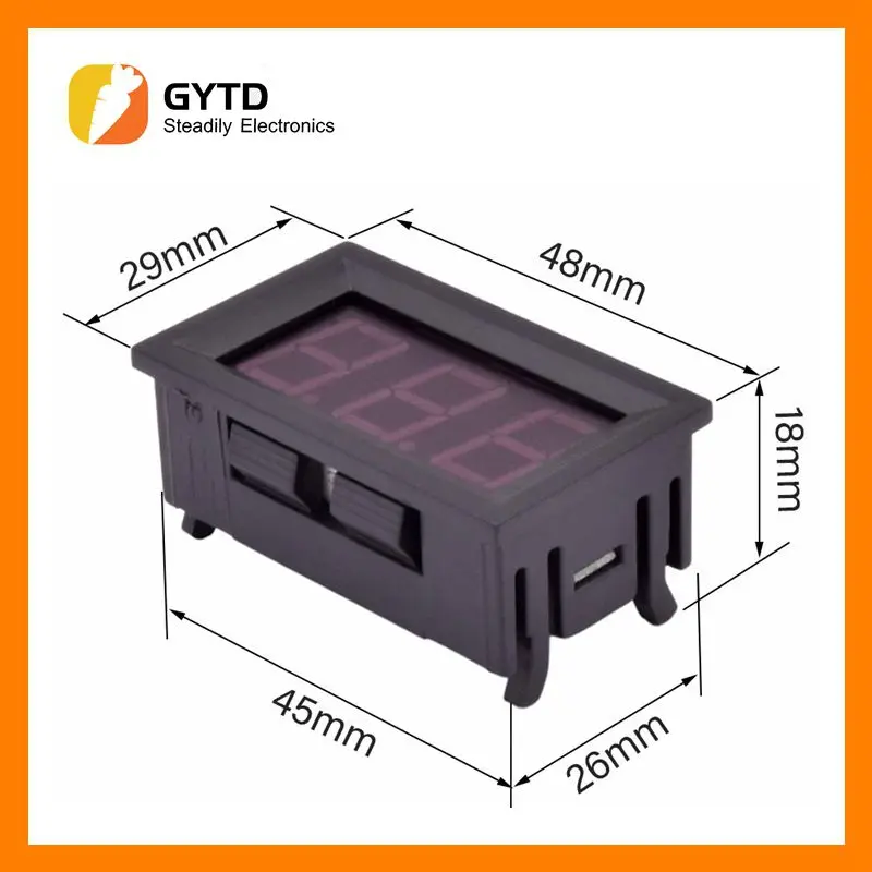 0.56 Inch DC LED Digital Voltmeter 0-100V Voltage 3 Wires Digital Ammeter Voltmeter Volt Panel Tester Meter For Motorcycle Car