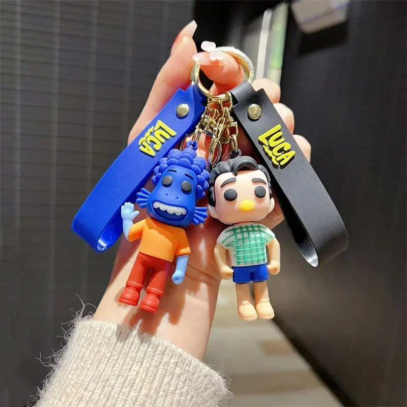 Disney Cartoon Movie Luca Alberto Pendant Keychain Creative Cute Figure Key Ring Lovely Backpack Bag Accessories Christmas Gifts