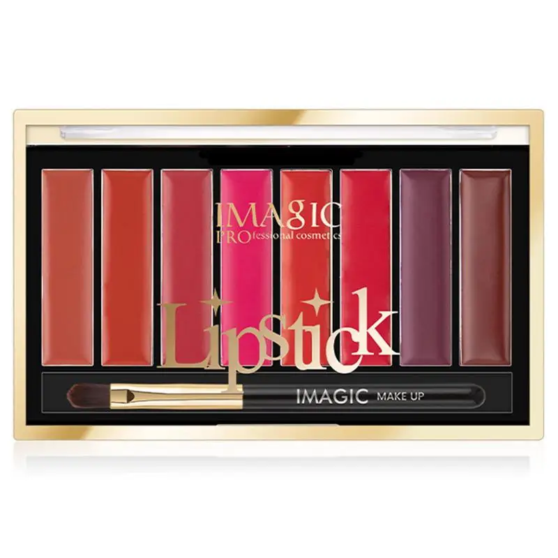 Creme Matte Batom Palette Set, impermeável, 8 cores, prova de manchas, cor labial, duradoura maquiagem labial