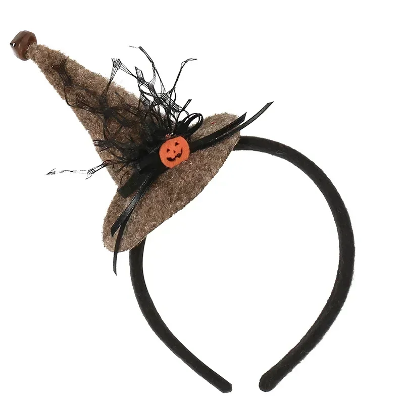 Happy Halloween Decoration Witch Hat Headband Children Kids Pumpkin Skull Horror Headwear Halloween  Party Cosplay Supplies