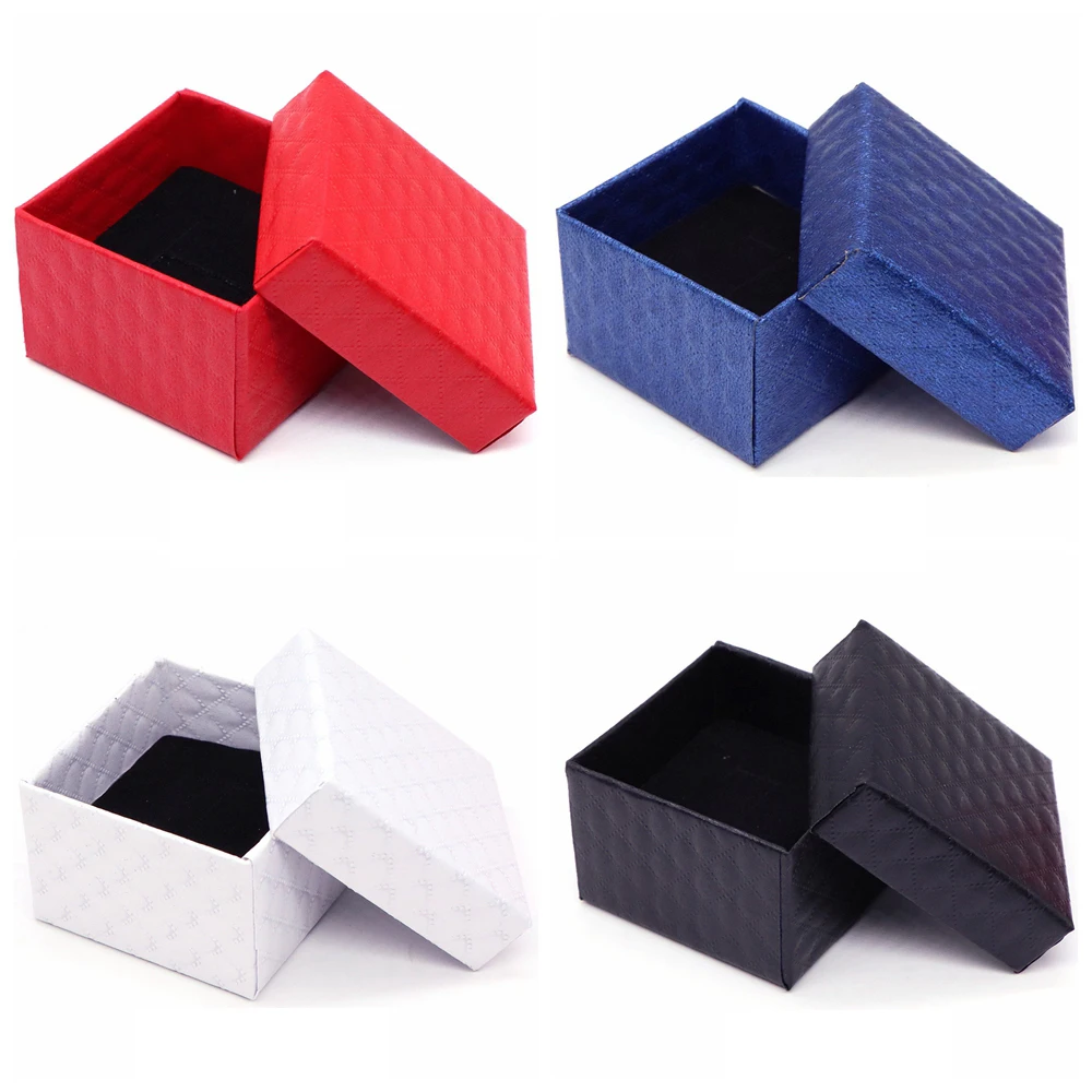 Lots Wholesale Assorted Colors Ring Necklace Jewelry Set Box Trinket Box Necklace Case Earrings Holder 5x5cm Packaging Gift Box