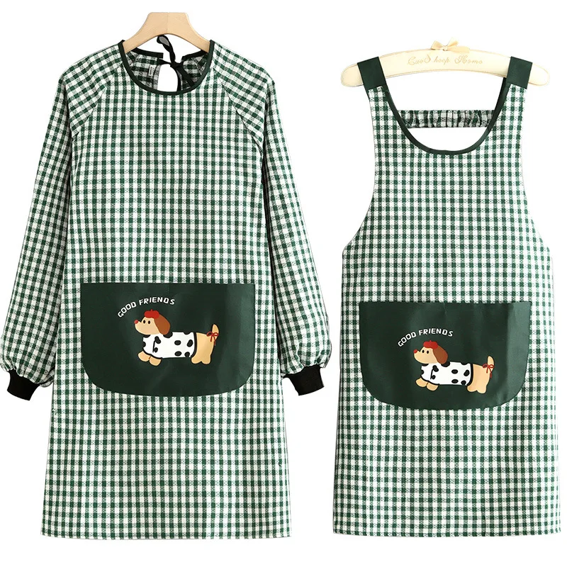 

Хлопковый халат с длинными рукавами (стиль весна-осень): фартук для домашней кухни, дышащий, противообрастающий, рабочая одежда для ресторана общественного питания