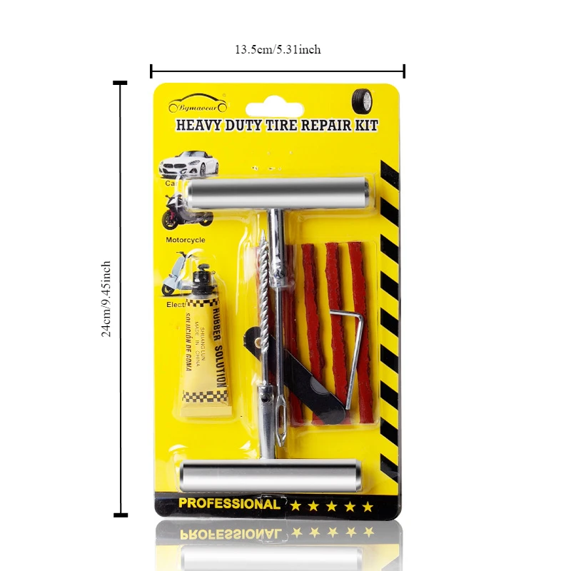 Auto Tire Repair Set Puncture Repair Tools Car Van Motorcycle Bike Emergency Heavy Duty Tubeless Tire Repair Rivet Set