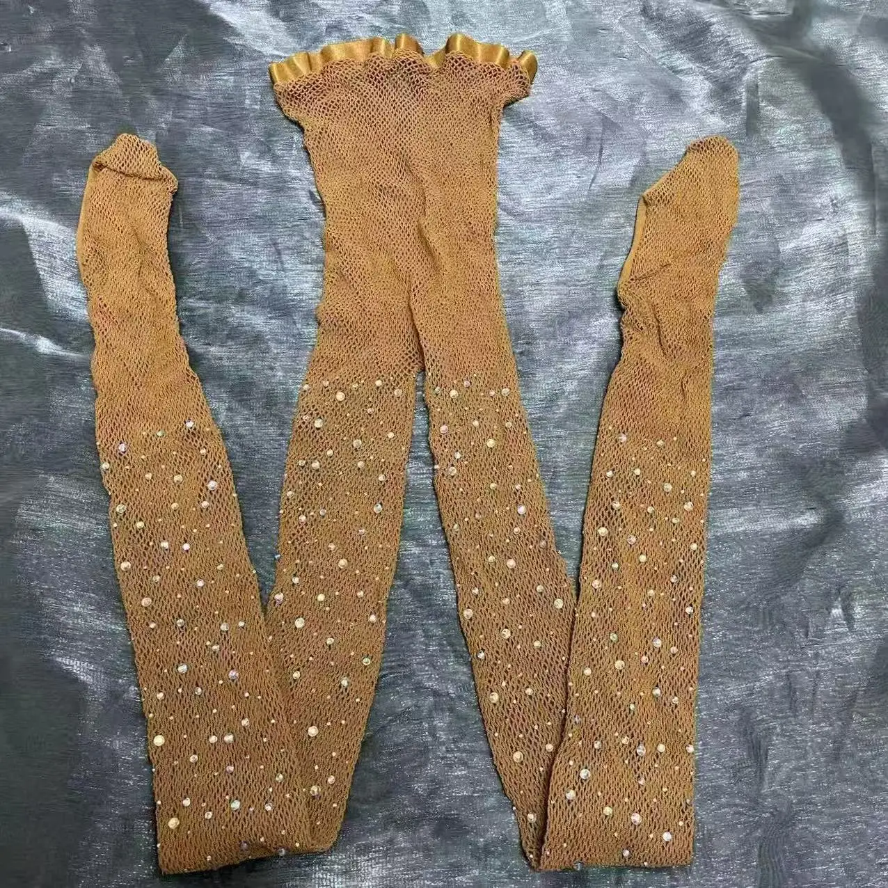 Bas résille brillant élastique pour femmes, collants sexy, bas en biscuits, fil dur, salle de Rhprofessionnelle, danse latine