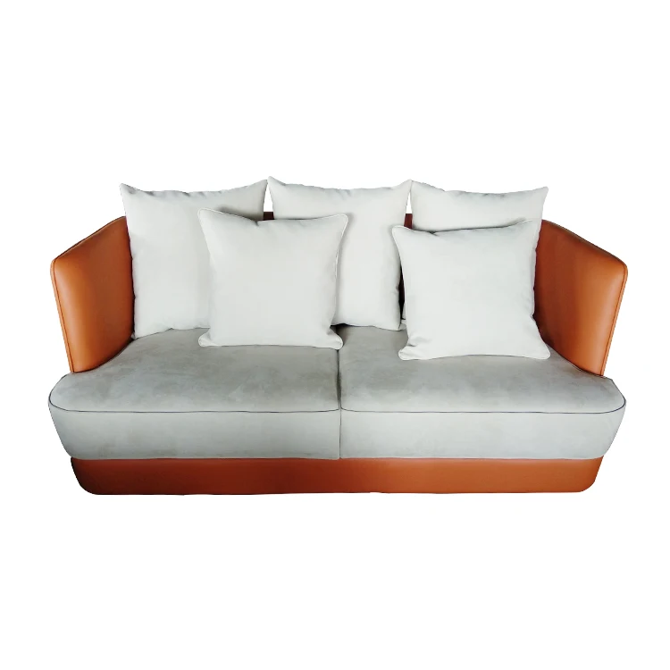 Italian Luxury Living Room Sofas Leather Sofa With Wood Trim