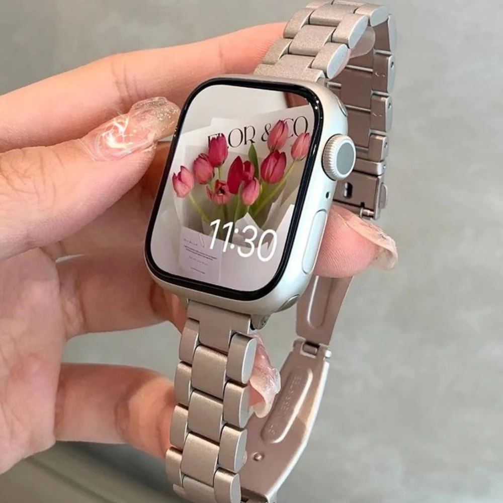 Schlankes Metallarmband für Apple Watch, UItra 49mm, 12, 11, 10, 42, 46mm, 9, 8, 7, 45, 41mm, Armband für iWatch Series 6, 5, 4, SE, 44mm, 42, 38, 40mm