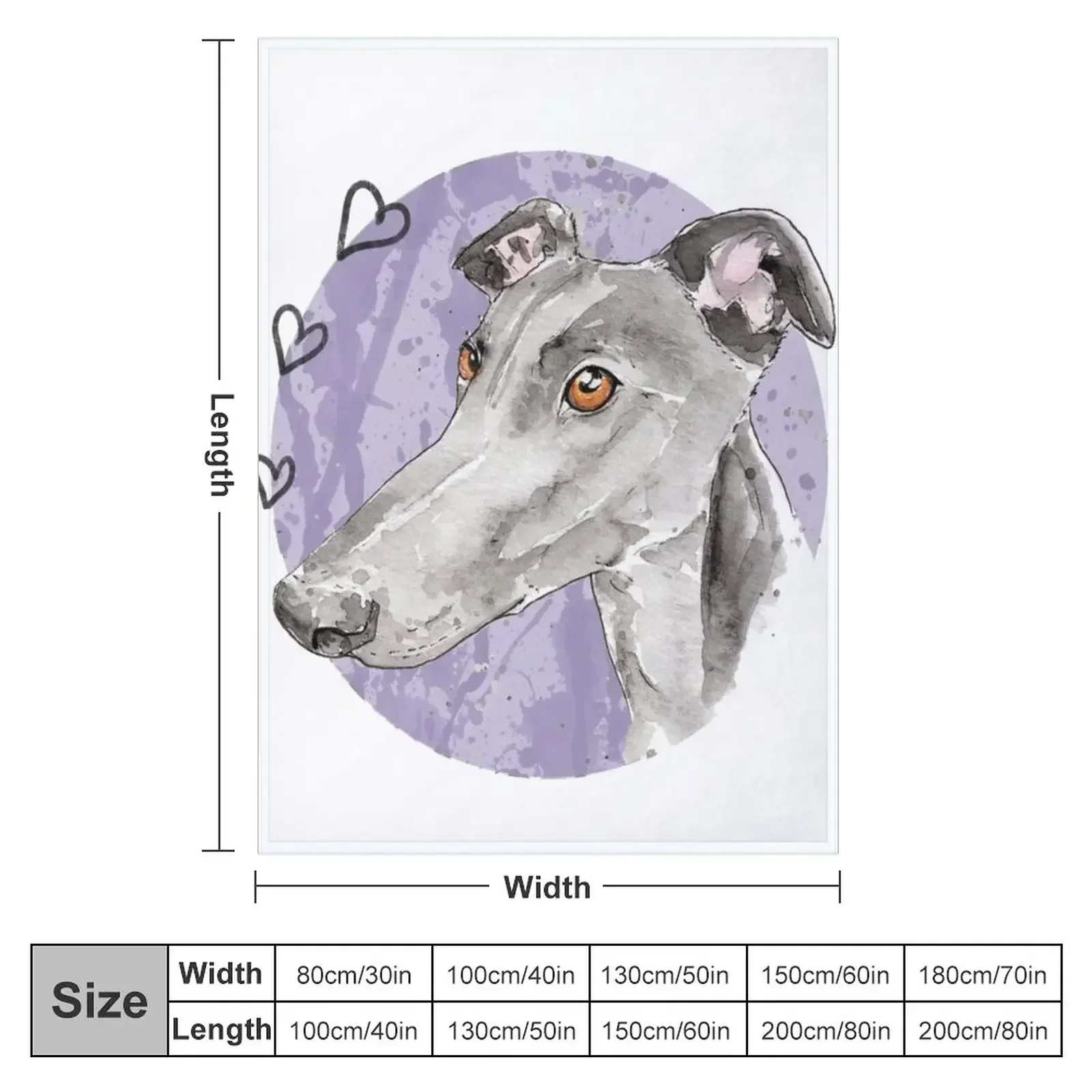 Greyhound | Splatter Paint Puppers | Illustration Throw Blanket Polar Furry Vintage Picnic Blankets
