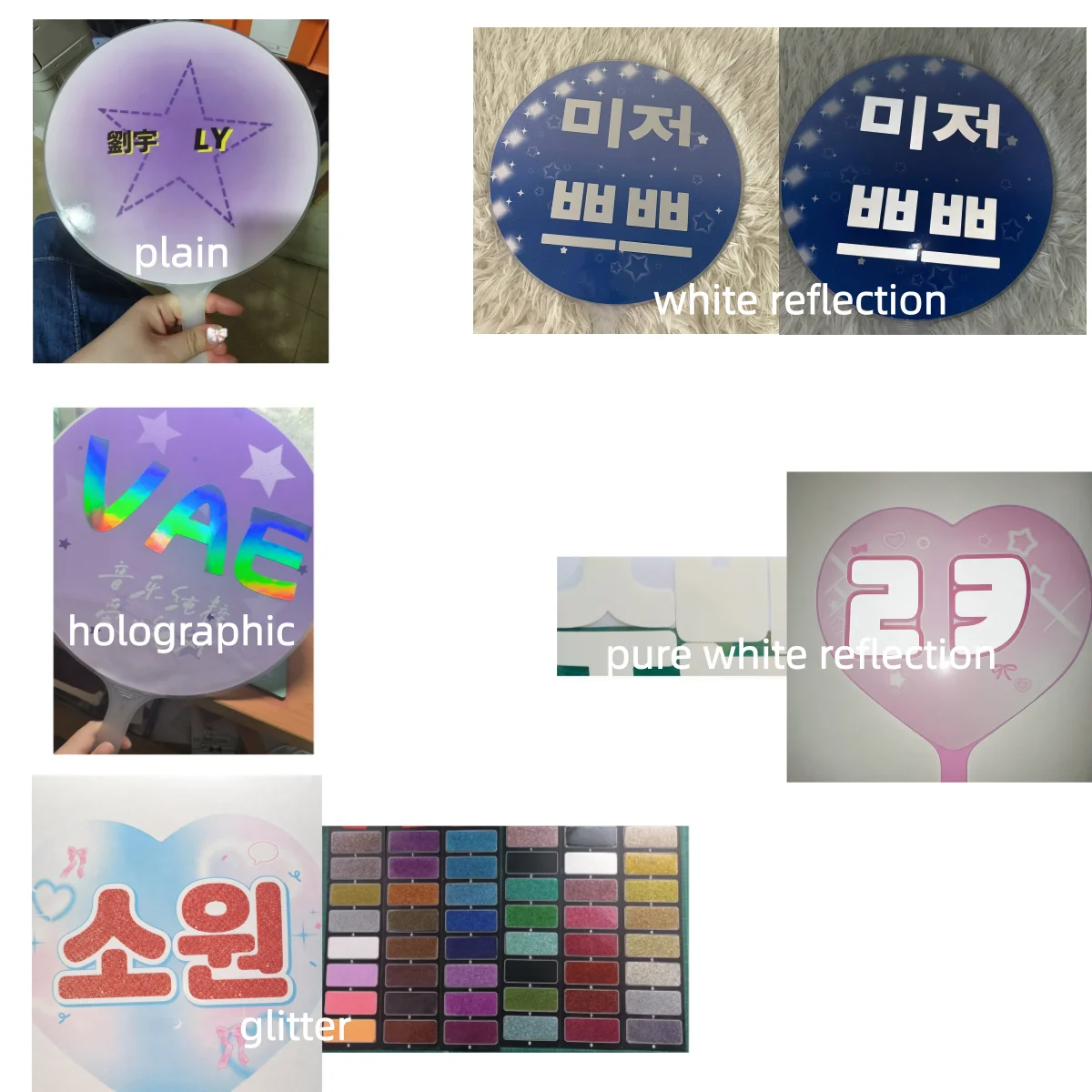 Custom Kpop Large Picket Hand Fan for World Tour Concerts High Quality Thick Printed Fan with Clear Protective Cover