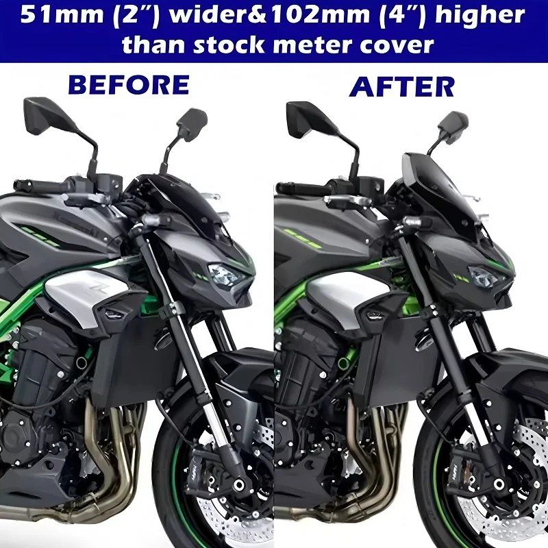 Z900 بجولة الزجاج الأمامي منحرف الرياح قناع لكاواساكي Z 900 SE ABS 2025 دراجة نارية كبيرة طويل القامة الزجاج الأمامي غطاء للحماية