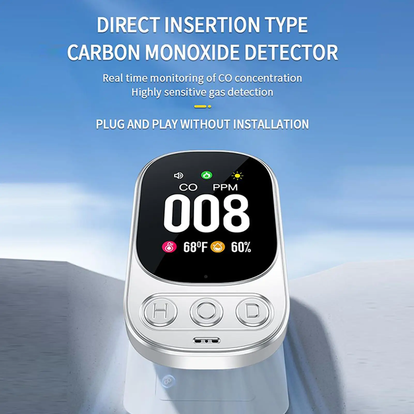 CO センサー一酸化炭素検出器プラグインアラーム TFT LCD スクリーン CO 警告アラーム検出器 CO メーター