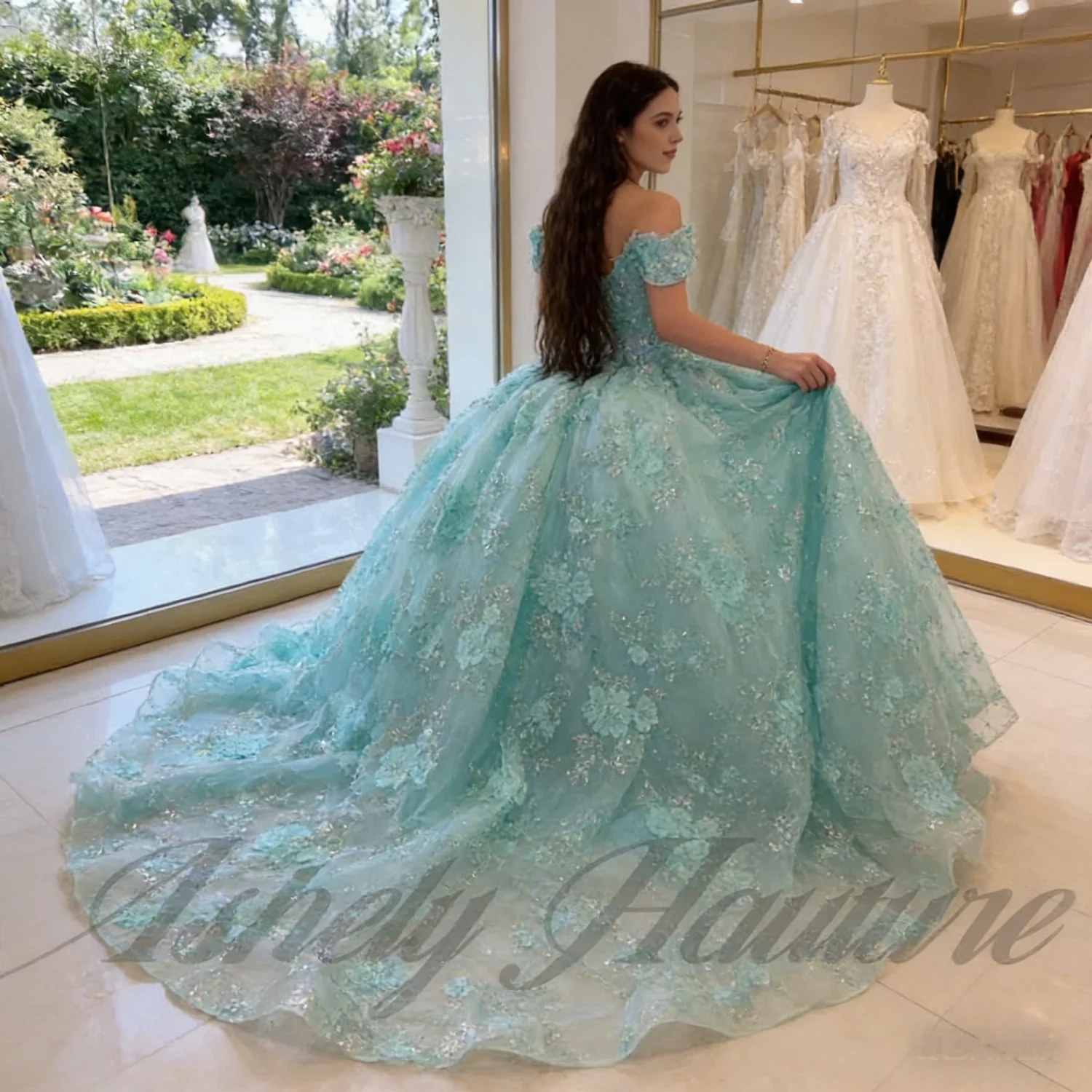 Maßgeschneiderte mexikanische Mintgrüne Quinceanera-Kleider, Cincerella-Prinzessin, 15-16 Jahre, Mädchen-Geburtstagsparty-Kleid, Abschlussball- und Festtagskleidung