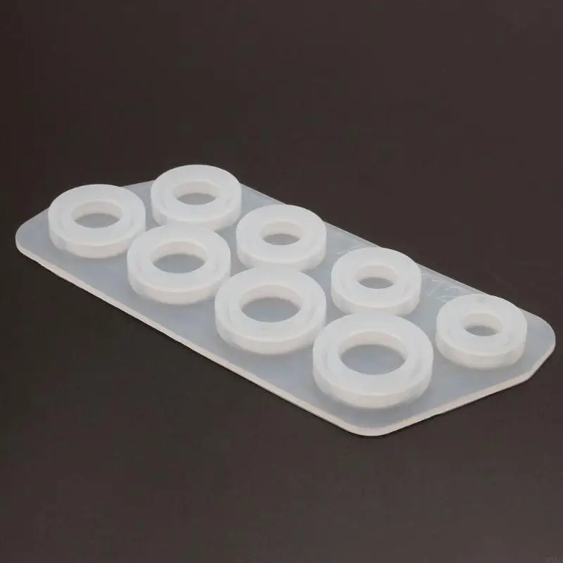 HX6D 8 PCS/Moldes anillo resina Set Moldes anillo silicona Tamaños variados fundición anillo