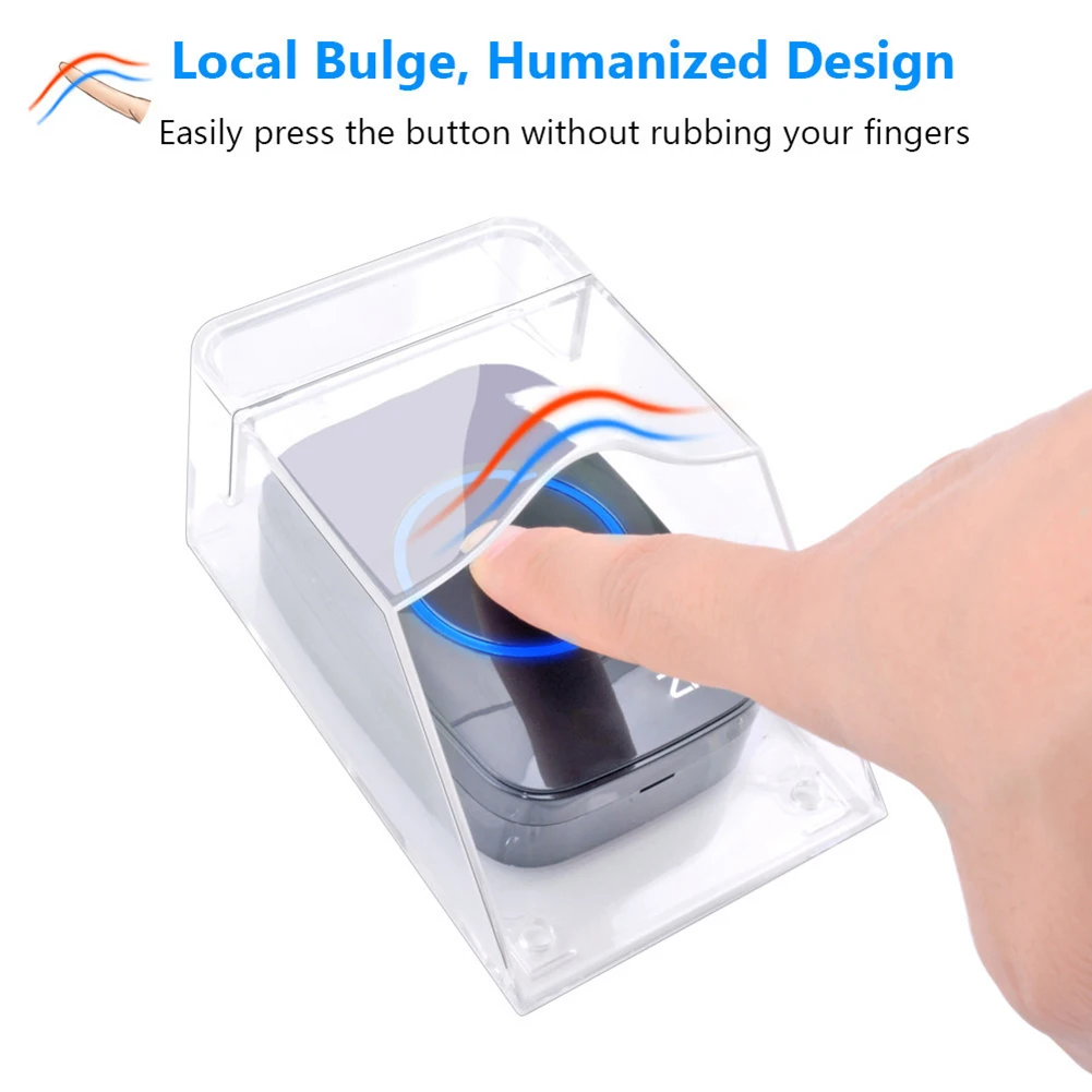 Waterproof Doorbell Cover Wireless Tough Smart Doorbell Ring Chime Button Outdoor Transparent Double-Sided Tape Transmitter