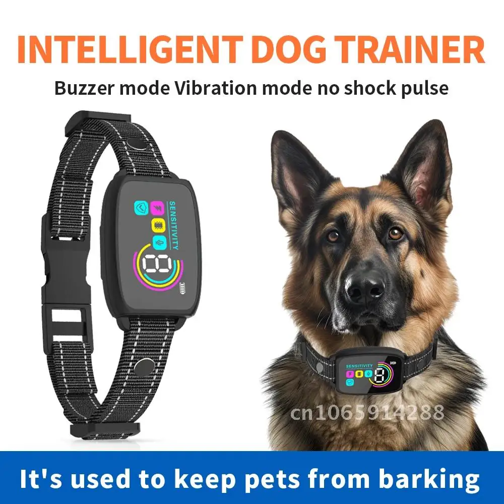 

Smart Automatic Anti Barking Dog Collar Rechargeable Bark Stopper Display IP67 HD Waterproof Barking For Dog Collar Stop Digital