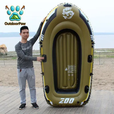 Thickened Rubber Inflatable Fishing Boat Single Kayak Double Wear-resistant Drifting Inflatable Boat Electric Wooden
