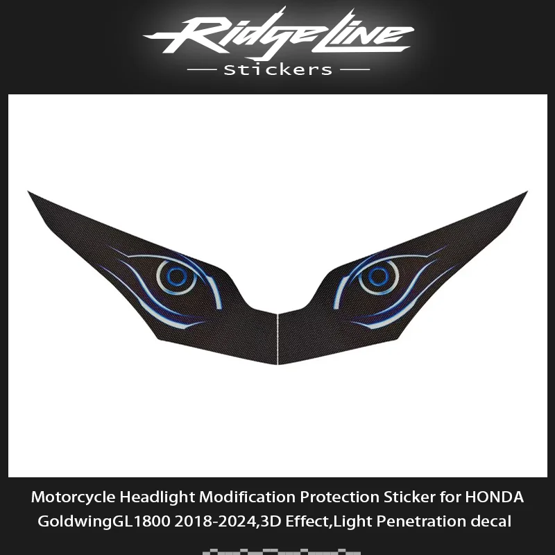 Motorrad-Scheinwerfer-Modifikationsschutzaufkleber für HONDA GoldwingGL1800 2018–2024, 3D-Effekt, Aufkleber zur Lichtpenetration