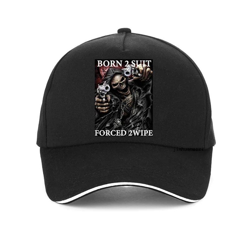 

Anime Skul The Born To Shit Forced 2 Wipe Baseball Cap Cool men Hip Hop hat summer outdoors Snapback hats adjustable gorras