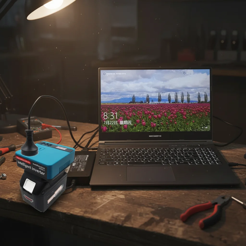 

Инвертор для аккумуляторов 18В/20В в 220В, 1 шт., с двумя розетками, многофункциональный, умный трансформатор, бытовой, 120Вт, для работы на улице