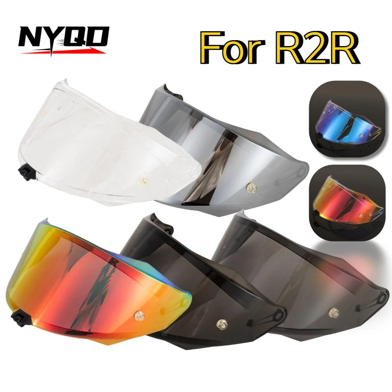 

Helmet Visor for R2R Motorcycle Helmet Lens Glass Shield Windshield Replacement Goggles Viewfinder Screen