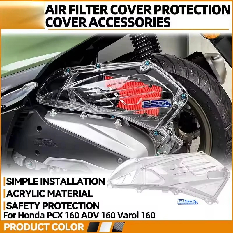Transparent Air Filter Cover Air Element Guard Protector For Honda PCX160 PCX150 PCX125 Oggy 160 150 125 2021 - 2023 Accessories