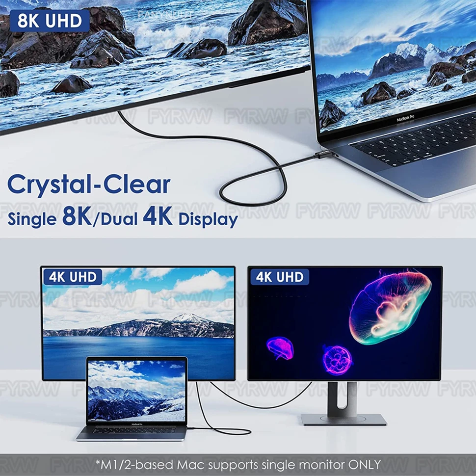 Thunderbolt 4-Kabel USB C 40 Gbit/s Kabel 8K@60 Hz PD240W 100 W Schnellladegerät für MacBook Pro Samsung M1 Thunderbolt 4 Laptop-Kabel – Detail 2