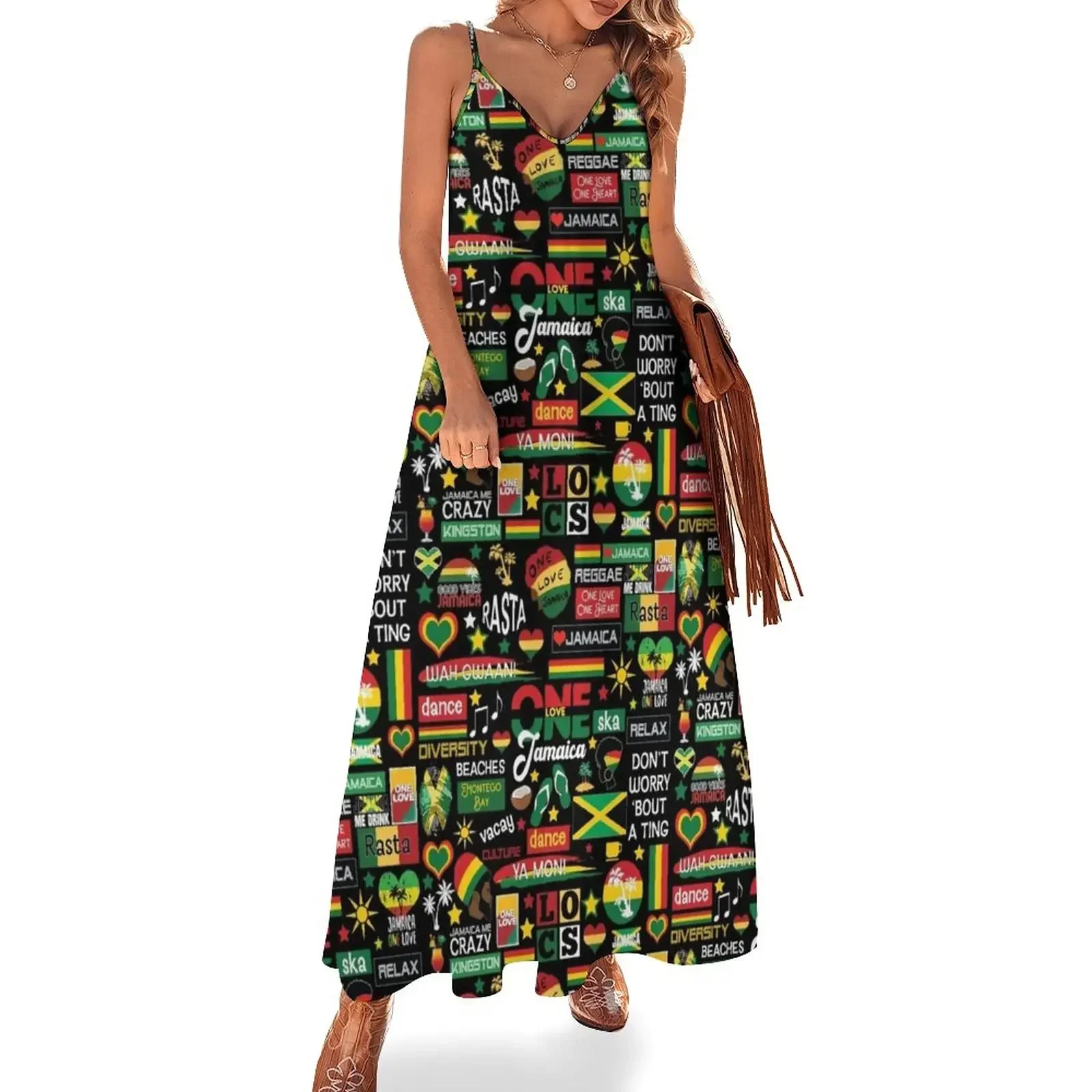 

Jamaica One Love Culture Pattern Sleeveless Dress elegant women's dresses for wedding dress summer Dress