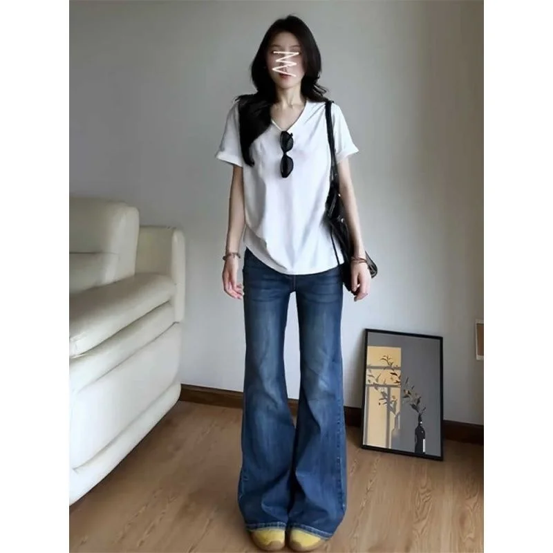 

Джинсы Bootcut Женские Черные Женские Тай-дай Девять минут Концерт тысячелетия Глубокий жемчуг Краи Классические драпировки Хиппи Выдолбленные GF