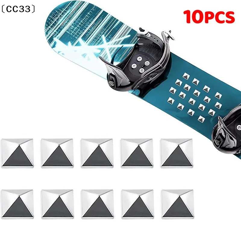 

10PCS Snowboard Stomp Pad Non-Slip Pentagram Studs Grip Traction Pads For Snowboard Edgy Style Traction Pads, Ski Binding〔CC33〕