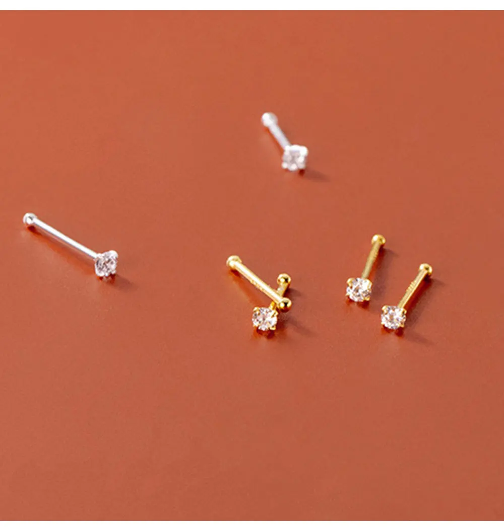 Stainless Steel Sexy Cubic Zircon Steptum Nose Stud Nose Stud Hooks Bar Pin Nose Rings Ear Cuff Body Piercing Women Jewellery