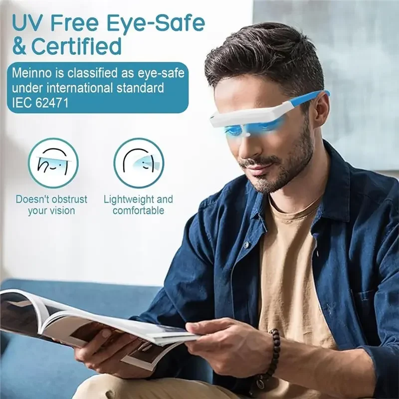 

Wearable Sad Light Therapy Glasses Blue Red Light Phototherapy Glasses For Energy Sleep Aid And Mood Relief Therapy Glasses