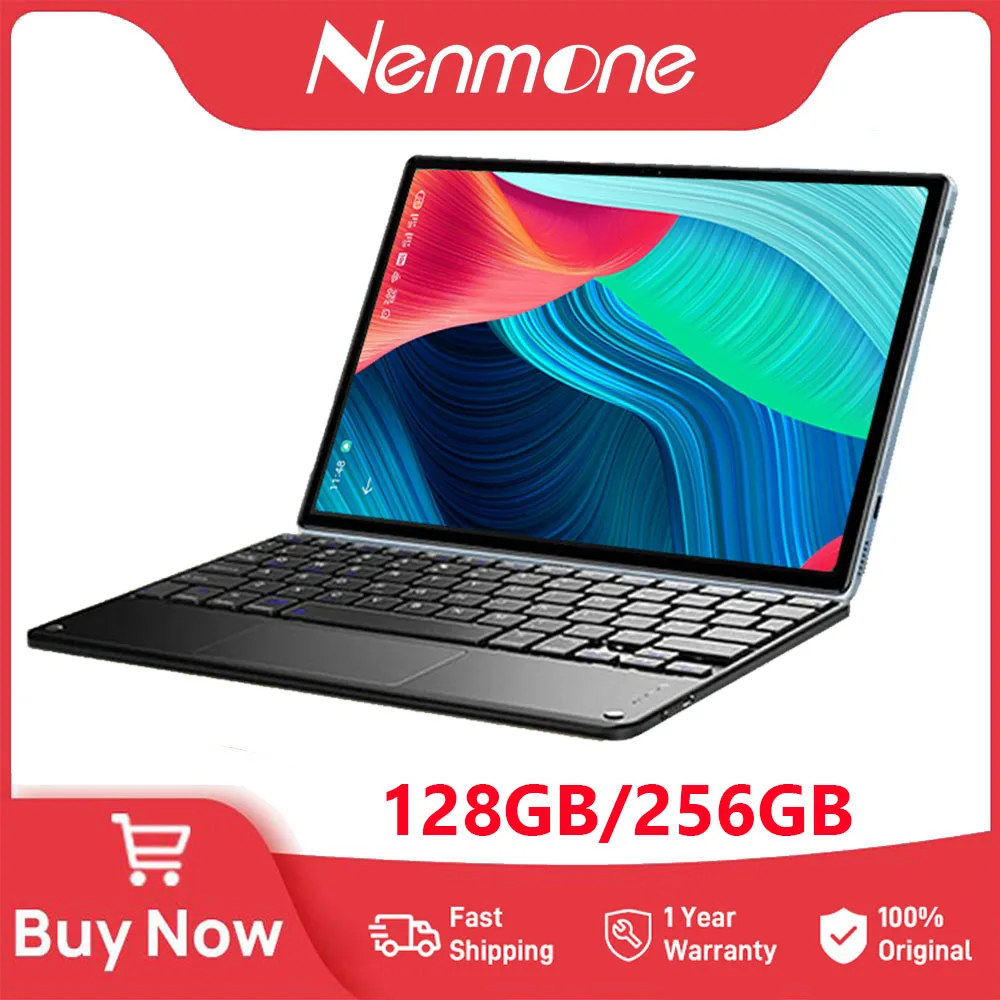 Nenmone Global Version Tab 10 Inch 4G Tablet Android 11 Octa Core 12GB 256GB 7000mAh Battery 16MP Camera 2 In 1 Tablet Laptop