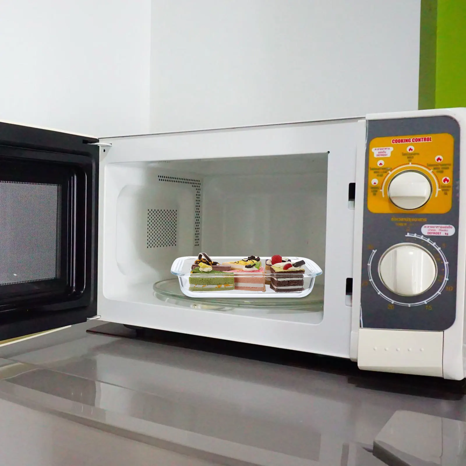 

Противень для выпечки в микроволновой печи из закаленного стекла, термостойкая утолщенная духовка, холодильник, кухонная тарелка для гриля, стеклянная тарелка для выпечки